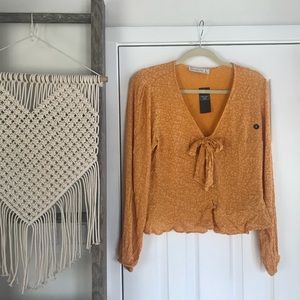Yellow Lightly-Patterned A&F Blouse